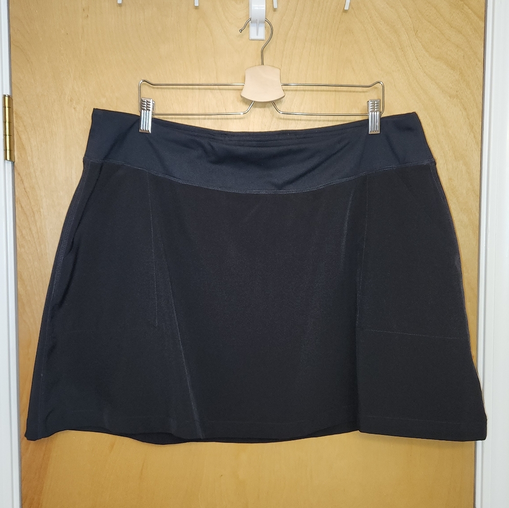 Land's End 1X 16W-18W Tennis Skort Skirt Lined Shorts Pockets